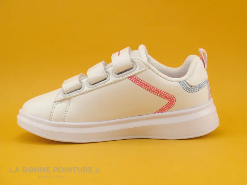 Achat chaussures Champion Enfant Chaussure de ville, vente Champion ANGEL S32197 - Basket fille blanche - 3 velcros