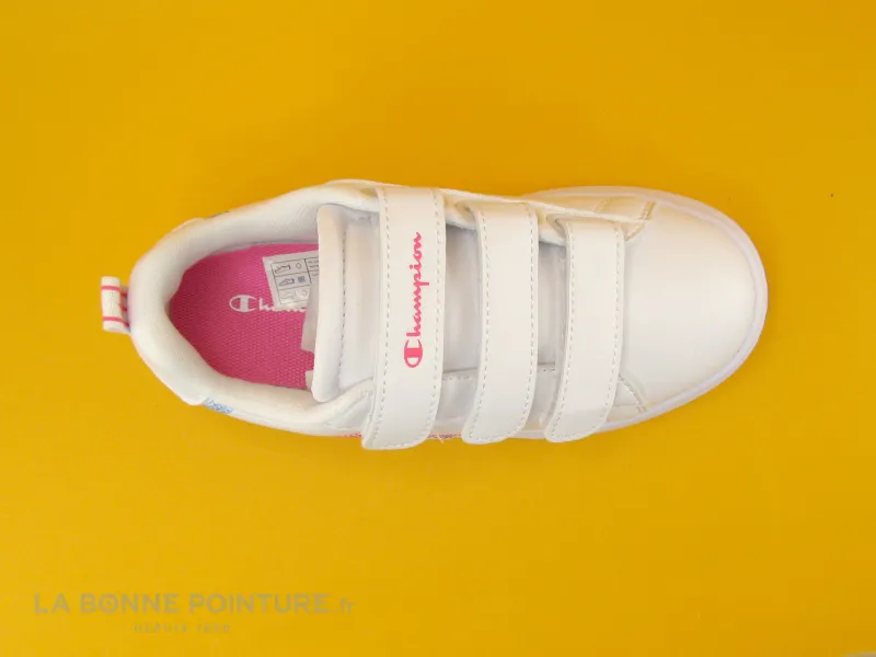 Achat chaussures Champion Enfant Chaussure de ville, vente Champion ANGEL S32197 - Basket fille blanche - 3 velcros