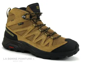 Achat chaussures Salomon Homme Chaussure de Sport, vente Salomon X WARD Leather mid GTX - Marron - Boots randonnee Homme