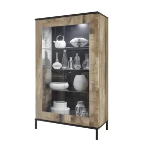 Argentier 4 portes MANGO noir et décor chene  | 3 Suisses