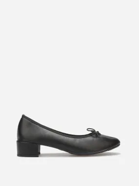 Ballerines à talon avec nœud- Noir