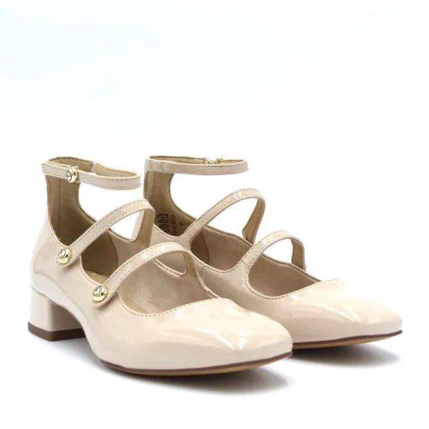 Ballerines tendances esprit Mary Jane pour Femme Tamaris 22308-42 vernis beige