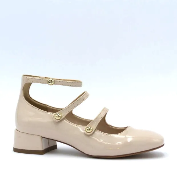 Ballerines tendances esprit Mary Jane pour Femme Tamaris 22308-42 vernis beige