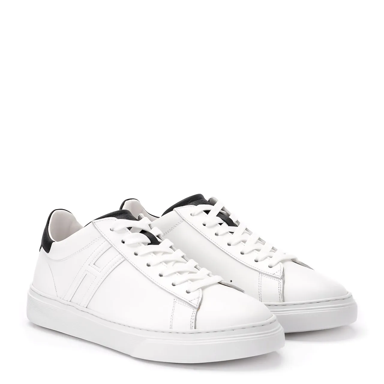 Baskets Hogan H365 en cuir noir et blanc