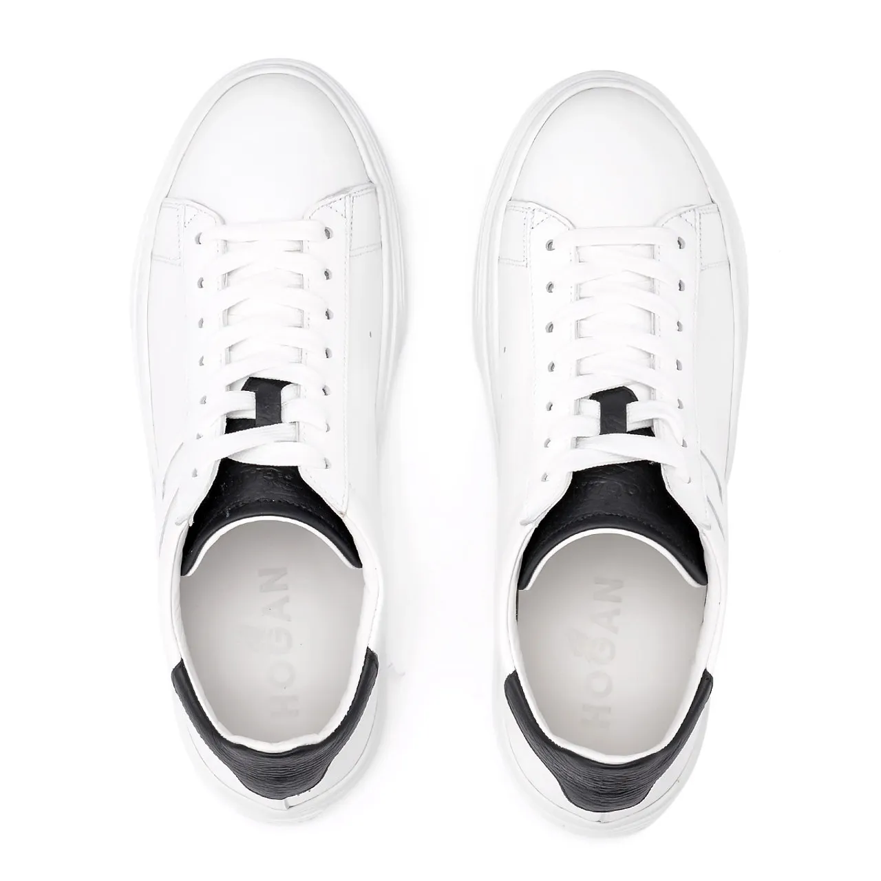 Baskets Hogan H365 en cuir noir et blanc