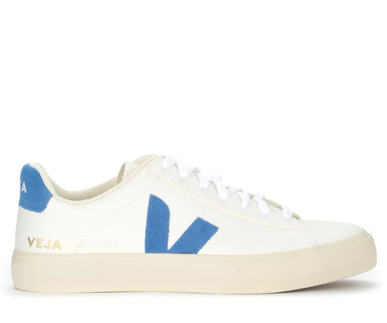 Baskets Veja Champ de cuir bleu et blanc