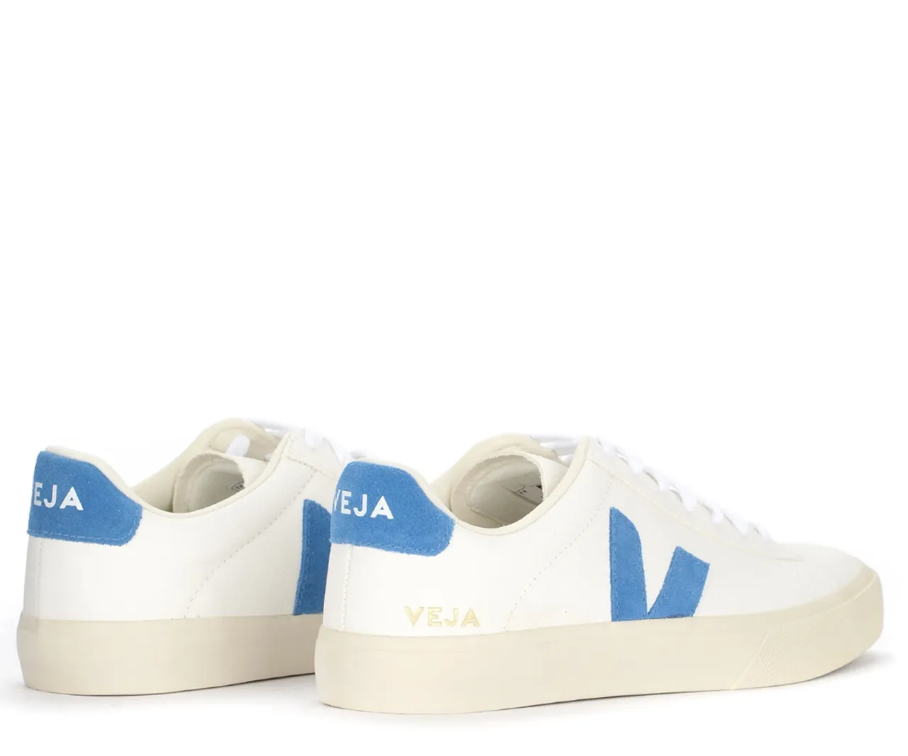Baskets Veja Champ de cuir bleu et blanc