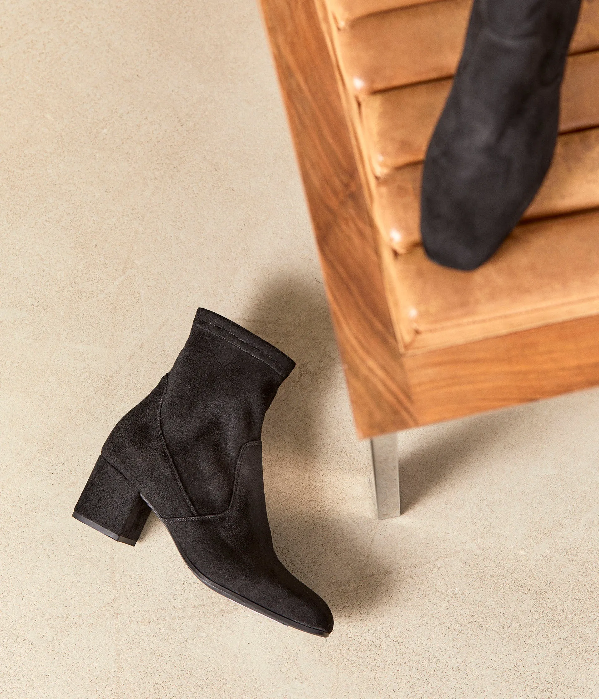 Boots veloutés noirs Mélina