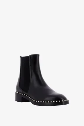 Bottines chelsea en cuir lisse et perles Cline 35