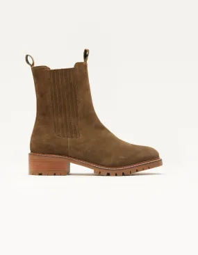 Bottines plates Dorianne - Suède kaki