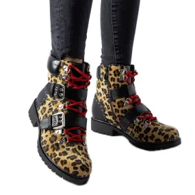 Bottines à imprimé léopard noir et beige Baltimore