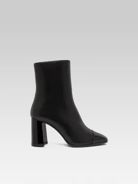Donna - Bottines cuir et verni noir