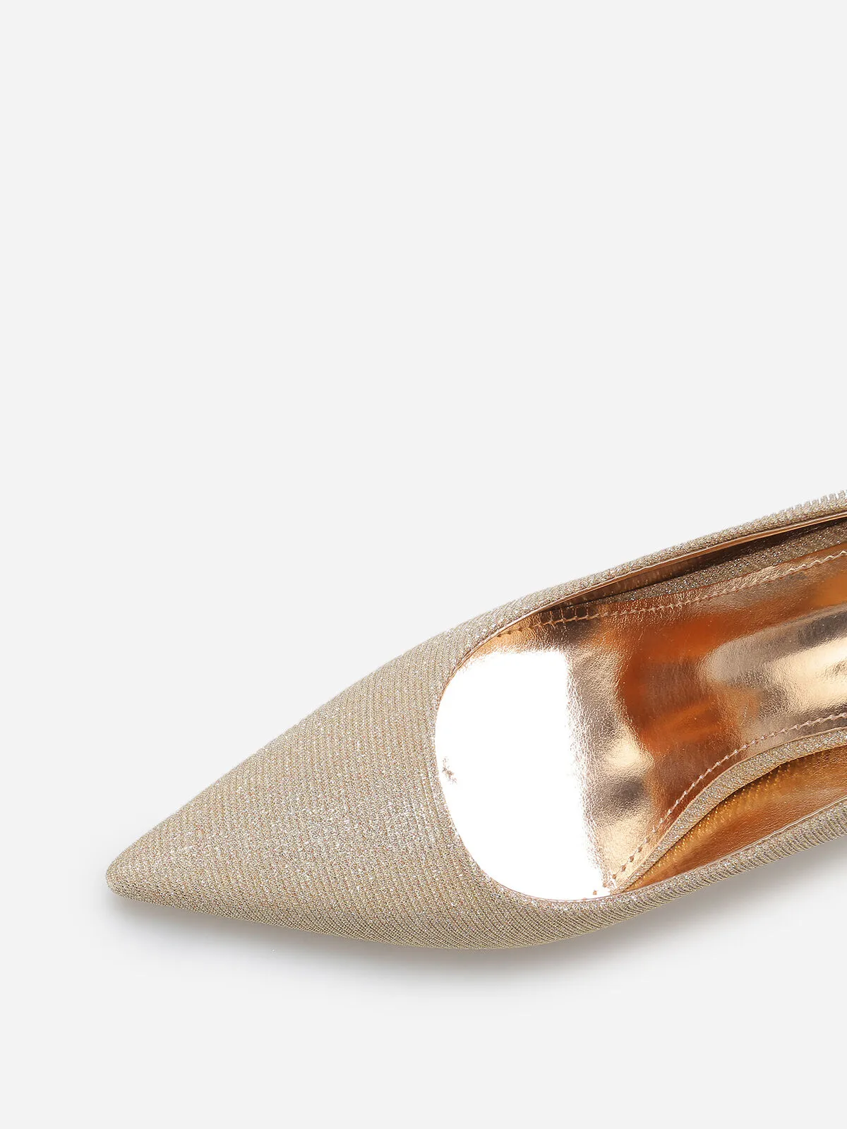 Escarpins pailletés à talon aiguille- Doré rose