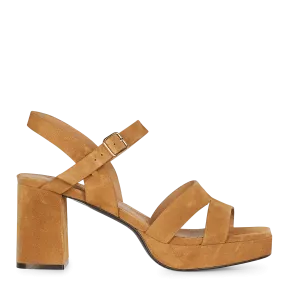 FREE LANCE  Sandales à talon en cuir velours juliette 5 - Marron