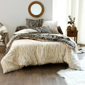 Housse de couette double face en coton imprimé beige DR. TOPO  | 3 Suisses