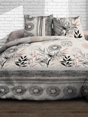Housse de couette  Stevia + taie(s) 100% coton 57 fils - Beige