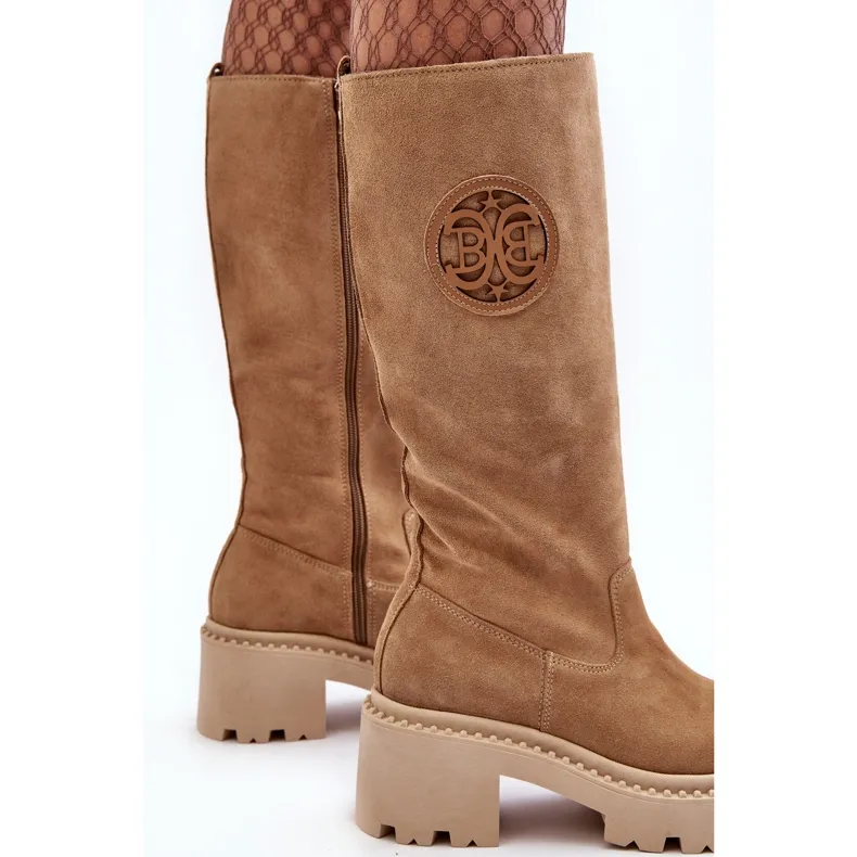 Lewski Shoes Cuissardes en daim pour femme Beige Lewski 3367