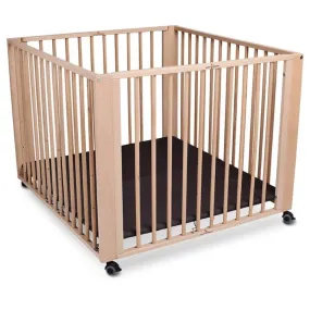 Parc bébé pliant - TISSI - Moritz - Bois de hêtre massif - 90x95x75 cm beige - Tissi