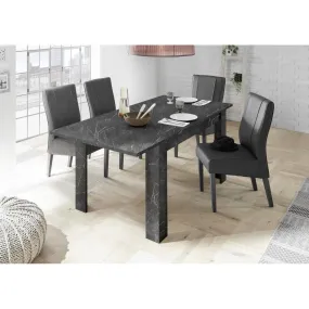 Table extensible CARRARA décor marbre noir  | 3 Suisses