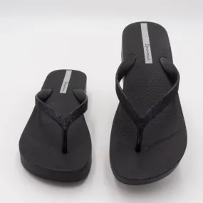 Tong avec talon compensé pour Femme Ipanéma Mesch chic Plat Noir