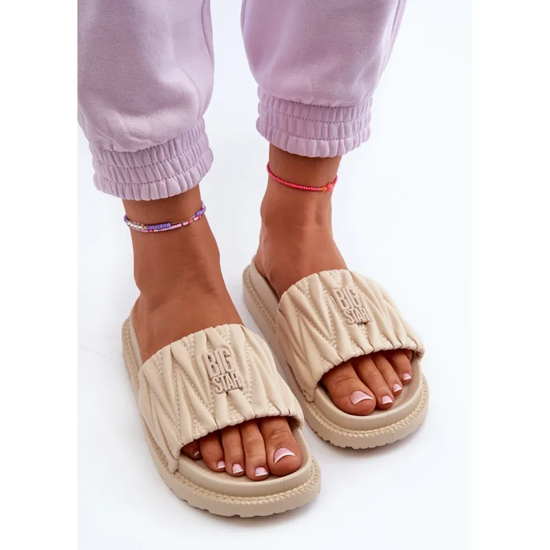 Tongs pour femmes sur la plateforme Big Star NN274A746 Beige