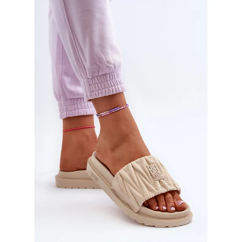 Tongs pour femmes sur la plateforme Big Star NN274A746 Beige