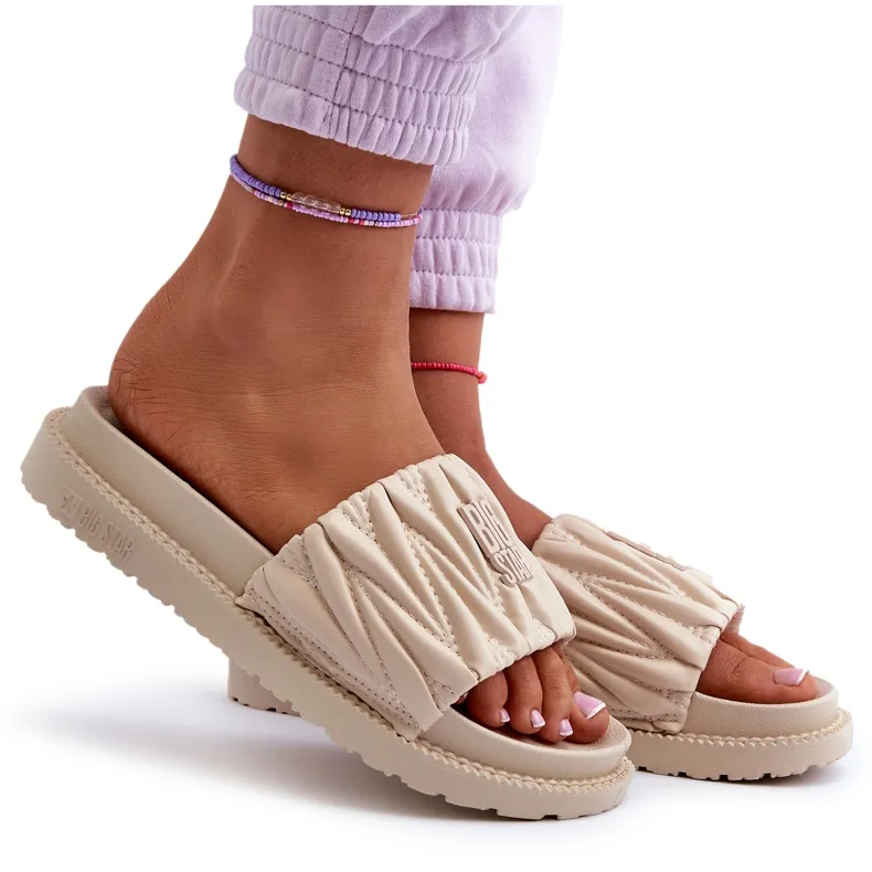 Tongs pour femmes sur la plateforme Big Star NN274A746 Beige